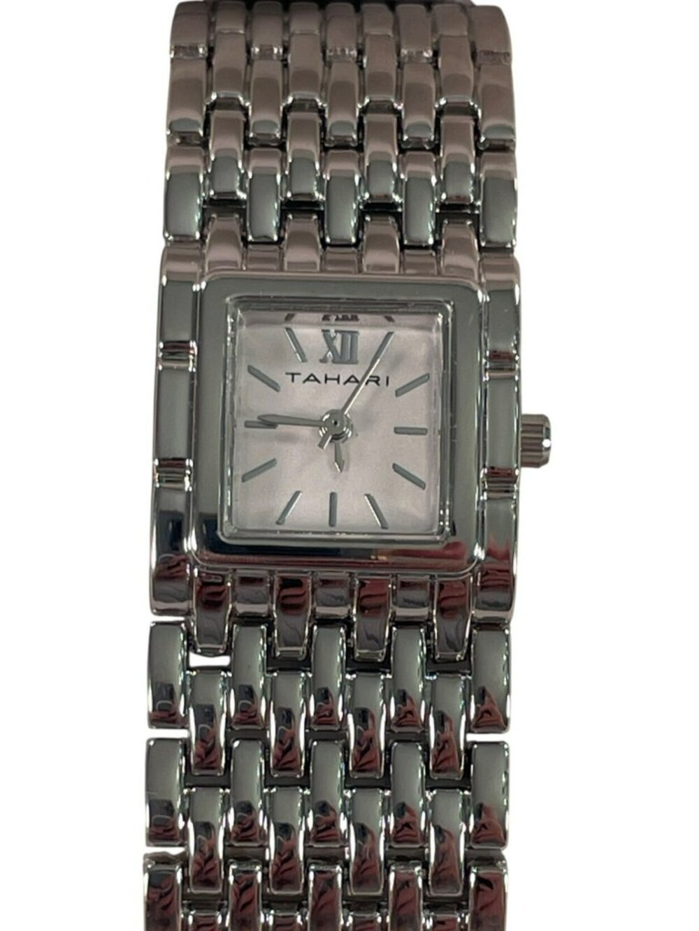 Tahari Womens Silver-Tone Stainless Steel Bracelet Watch With Box NEW